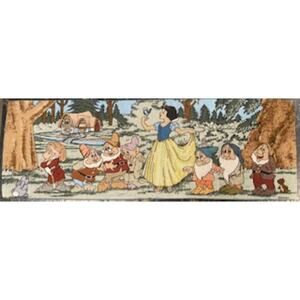 Vintage Disney Snow White & Seven Dwarfs tapestry table runner 36"x12.5"
